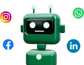 Multi-platform — robot with social network icons